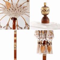 Balinese Parasol Crème (90-100) x 260 cm Katoen en massief hout - thumbnail