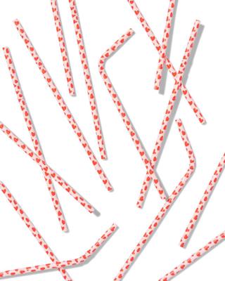 HEMA Papieren rietjes hartjes - 20 stuks