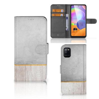 Samsung Galaxy A31 | Book Style Case | Wood Concrete