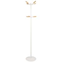 Zuiver Kapstok 'Wooden Tip' Met 8 haken, kleur Wit/Naturel - thumbnail