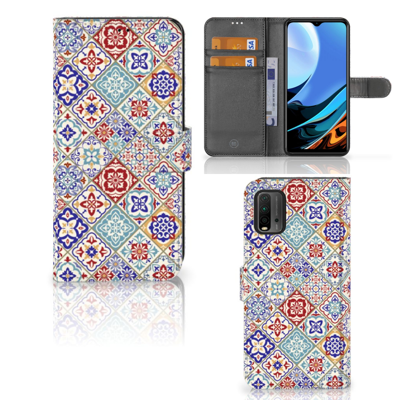 Xiaomi Redmi 9T | Poco M3 | Bookcase | Tiles Color | Portemonnee hoesje