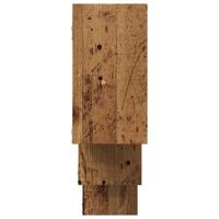 Wandschap 159x18x66 cm bewerkt hout oud houtkleurig - thumbnail