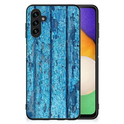 Samsung Galaxy A13 5G | A04s Houten Print Telefoonhoesje Wood Blue