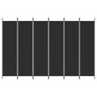 Kamerscherm met 6 panelen 300x200 cm stof zwart - thumbnail