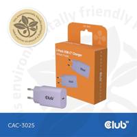 club3D CAC-3025 USB-oplader 30 W USB-C stekker USB PD 3.0 Lila Binnen USB Power Delivery (USB-PD) - thumbnail