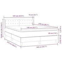 Boxspring met matras fluweel lichtgrijs 140x210 cm - thumbnail
