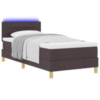 Boxspring bed met matras Donkerbruin 100 x 200 cm Stof - thumbnail