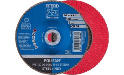 PFERD TOOLS 67760485 PFC 180 CO-COOL 40 SG STEELOX Lamellenschijf Diameter 180 mm Boordiameter 22.23 mm Aluminium legering, Legering op nikkelbasis,