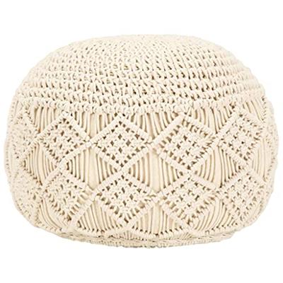 VidaXL Poef macramé handgemaakt 45x30 cm katoen VidaXL Poef macramé handgemaakt 45x30 cm katoen