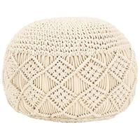 VidaXL Poef macramé handgemaakt 45x30 cm katoen - thumbnail