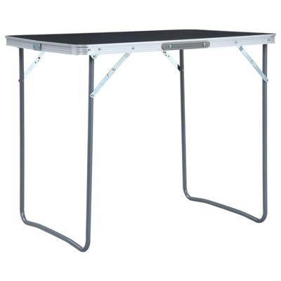 VidaXL Campingtafel inklapbaar met metalen frame 80x60 cm grijs