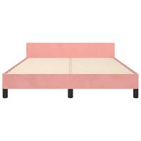 Bedframe met hoofdeinde fluweel roze 140x200 cm - thumbnail