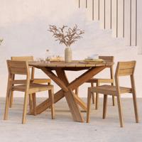 Ethnicraft Ronde Tuintafel 'Circle' Teakhout, 136cm, kleur Naturel - thumbnail
