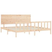 Bedframe met hoofdbord massief hout - thumbnail
