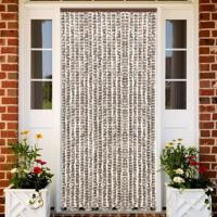 VidaXL Vliegengordijn 56x185 cm chenille taupe en wit - thumbnail