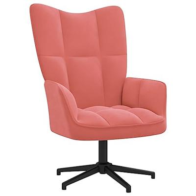 Relaxstoel met voetenbank fluweel roze Relaxstoel met voetenbank fluweel roze