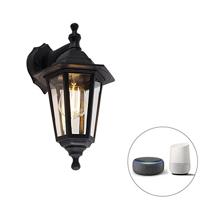 QAZQA Smart buiten wandlamp zwart IP44 incl. Wifi ST64 - New Haven - thumbnail