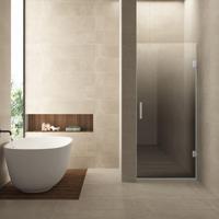 Nisdeur Rechts Wiesbaden Less 70x200 cm 8 mm Nano Spiegelrook- Naar Helder Glas Chroom - thumbnail