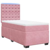 Boxspring met matras fluweel roze 90x190 cm - thumbnail