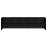 Wandgemonteerde kapstok met plank Zwart eiken 100 x 16 x 26 cm - thumbnail