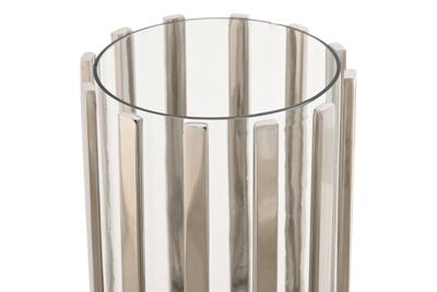 Kaarshouder Home ESPRIT Zilverkleurig Kristal Staal 12 x 12 x 20 cm