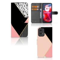 Motorola Moto G24 | G04 | G24 Power | Book Case | Zwart Roze Vormen - thumbnail
