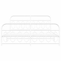 Bedframe met hoofd- en voeteneinde metaal wit 193x203 cm - thumbnail