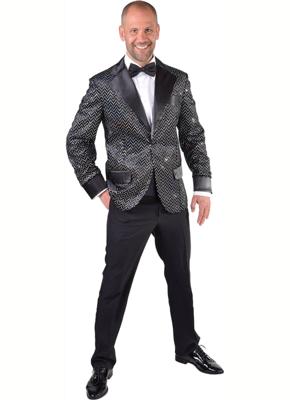 Colbert Man Glitter Zwart