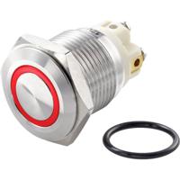 TRU COMPONENTS TC-7494688 TC-GQ16F-10E/L/R/12V/S Vandalismebestendige druktoets 48 V/DC 2 A 1x uit/(aan) Moment Rood IP65 1 stuk(s) - thumbnail