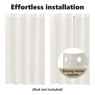 Voile Gordijn met gordijnen 2 pcs Crème 175 x 140 cm Polyester