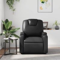 Fauteuil verstelbaar kunstleer zwart - thumbnail