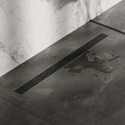 Douchegoot Brauer StanDrain 100x7 cm Zwart Vloerflens Inclusief Kunststof Sifon Verstelbare Poten Brauer