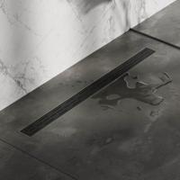 Douchegoot Brauer StanDrain 100x7 cm Zwart Vloerflens Inclusief Kunststof Sifon Verstelbare Poten Brauer - thumbnail