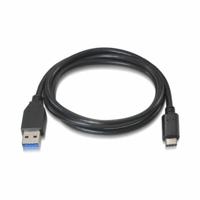 NANOCABLE 10.01.4001 - 3A USB-C naar USB 3.1 kabel, hoofdgebruik, mobiele telefoons, tablets, overdrachtssnelheid tot 10 Gbit/s, tot 3 ampère opladen, Gen2, stekker op stekker, type UC/M-A/M, zwart, 1 MT. 34 DE - thumbnail