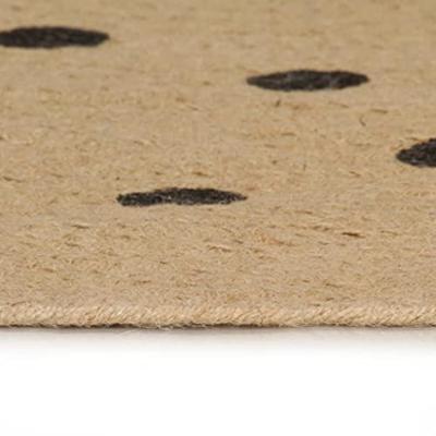 VidaXL Vloerkleed handgemaakt met print polkadot 150 cm jute