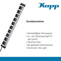 Kopp 227120011 Stekkerdoos 10-voudig Grijs, Zwart Randaarde stekker 1 stuk(s) - thumbnail