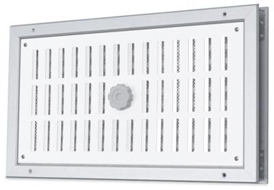 Deurrooster aluminium afsluitbaar geanodiseerd / wit RAL 9010