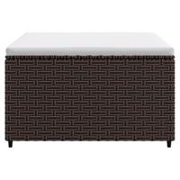 Voetensteun met kussen poly rattan bruin - thumbnail