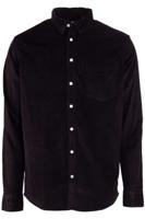 Kronstadt Heren Overhemd Johan Zwart Corduroy Rib Regular Fit - thumbnail
