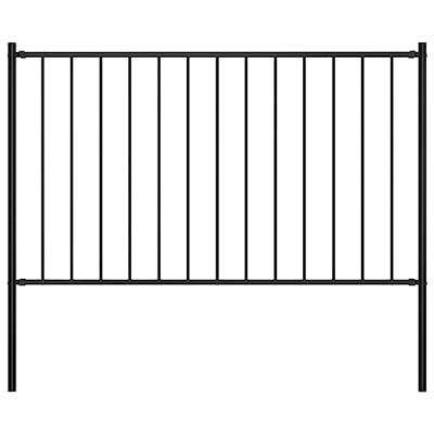 VidaXL Hekpaneel met palen 1,7x1,25 m gepoedercoat staal zwart VidaXL Hekpaneel met palen 1,7x1,25 m gepoedercoat staal zwart