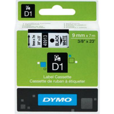 Labeltape Dymo LabelManager D1 polyester 9mm zwart op wit Labeltape Dymo LabelManager D1 polyester 9mm zwart op wit