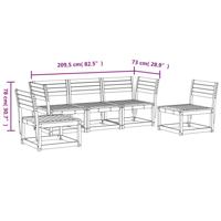5-delige Loungeset massief grenenhout wasbruin - thumbnail