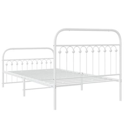 Bedframe met hoofd- en voeteneinde metaal wit 107x203 cm Bedframe met hoofd- en voeteneinde metaal wit 107x203 cm