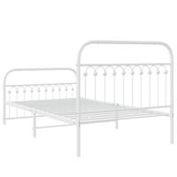 Bedframe met hoofd- en voeteneinde metaal wit 107x203 cm - thumbnail