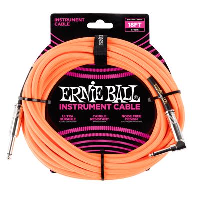 Ernie Ball 6084 Braided Instrument Cable, 5.5 meter, Neon Orange Ernie Ball 6084 Braided Instrument Cable, 5.5 meter, Neon Orange