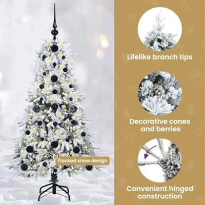 VidaXL Kunstmatige inklapbare kerstboom wit 120 cm pe en pvc