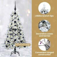 VidaXL Kunstmatige inklapbare kerstboom wit 120 cm pe en pvc - thumbnail