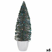 Decoratieve figuren Kerstboom Blauw Gouden Plastic 10 x 33 x 10 cm (6 Stuks) - thumbnail