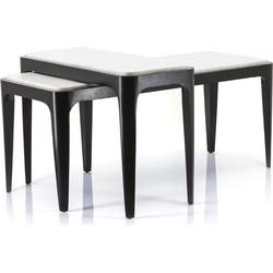 By Boo bijzettafel wayne marmer hout wit set van 2 38 x 90 x 35 By Boo bijzettafel wayne marmer hout wit set van 2 38 x 90 x 35