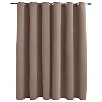 VidaXL Gordijn verduisterend met metalen ringen 290x245 cm taupe VidaXL Gordijn verduisterend met metalen ringen 290x245 cm taupe